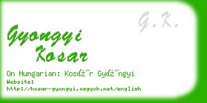 gyongyi kosar business card